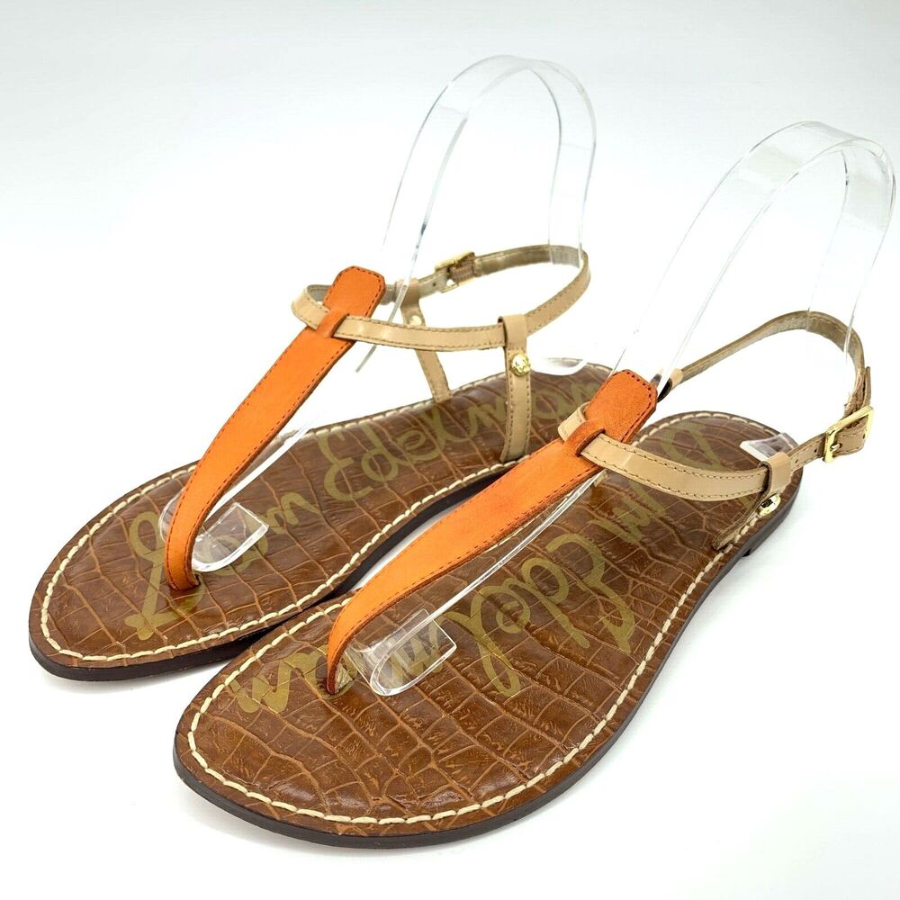 Sam Edelman Women's Gigi Sandal Tangerine and Tan, Size 7M